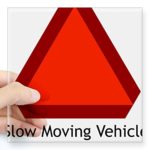 CafePress Slow Moving Vehicle Sign Rectangle Sticker Square Bumper Sticker Car Decal, 3″x3″ (Small) or 5″x5″ (Large)