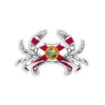 Florida State Flag Crab Sticker FL Fishing Decal Vinyl Die Cut Car Truck Boat Bumper Window Graphic