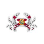 Florida State Flag Crab Sticker FL Fishing Decal Vinyl Die Cut Car Truck Boat Bumper Window Graphic