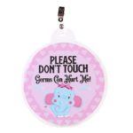 SuperiMan Baby Safety Sign No Touching Tag for Baby Stroller Baby Car Seat Tag Baby Shower Gift (Pink Elephant)
