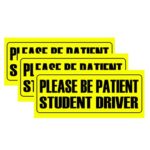 AMOUSTORE Deals Set of 3 – Student Driver Magnets – Reflective Vehicle Car Sign – Black Letters On A Yellow Reflective Background (Size C)