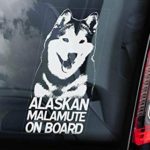 CELYCASY Alaskan Malamute on Board – Car Window Sticker – Dog Sign Decal Mally Gift -V01