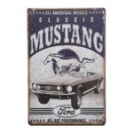 PEI’s Classic Retro Mustang Tin Metal Sign, Ford Automobile Vintage Wall Decor for Home Bar Man Cave Garage, 8 x 12in