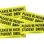 Set of 5 Please Be Patient Student Driver Safety Sign Vehicle Bumper Magnet – Reflective Vehicle Car Sign Sticker Bumper Drivers