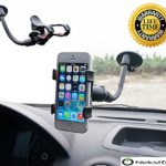 Universal long armed double clip phone cradle holder mount stand for cars/boats fits up to 6-Inch smartphones, samsung phones, iPhone 6,6 Plus, 7,7 Plus, iPhone 8, iPhone X and any GPS devices