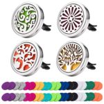 4 Pack Car Essential Oil Diffuser Vent Clip, Stainless Steel Locket 44 Felt Pads