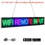 Leadleds 26″ Full Color LED Display Board Scrolling Message 7 Colors Text Images, Easy and Fast Programmable by Smartphone, Indoor Use for Advertising, Business, School, Storefront, Car Windows