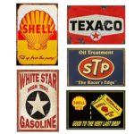 Easy Painter Vintage Oil Signs, Shell Motor Oil Metal Poster, Garage Metal Signs, Vintage Wall Signs Metal Plate 8x12inchX5PCS