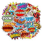 Superhero Stickers 50 Pcs Sign Cutout Stickers for Water Bottle Laptops Waterproof Trendy Decals for Phone Luggage Car Bumper Skateboard for Kids Superhero Party Supplies