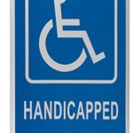 Juvale Handicap Parking Sign – No Parking on Reserved Space Warning, Rust Free Aluminum, White on Blue, 18 x 12 Inches