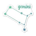 Gemini Laptop Car Sticker Decal Zodiac Sign Hippie Stars Universe Horoscope