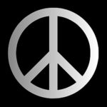 Peace Sign Symbol [Pick Any Color] Vinyl Transfer Sticker Decal for Laptop/Car/Truck/Window/Bumper (2in x 2in [6-Pack], Silver)