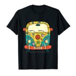 Vintage Hippie Van Flower Bus With Peace Sign Gift 60s 70s T-Shirt