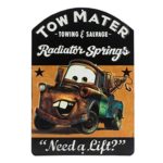 Open Road Brands Vintage Retro Metal Tin Signs – Tow Mater Embossed Tin Sign – Great for Man Caves, Wall Art, Home Decor and Much More