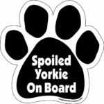 Imagine This Paw Car Magnet, Spoiled Yorkie on Board, 5-1/2-Inch by 5-1/2-Inch