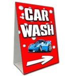 Car Wash Arrow Economy A-Frame Sign 16 Inch Wide by 24 Inch Tall