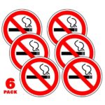 No Smoking Stickers Car Window Decal 2 in. Pack of 6- Ideal for Taxis, Rental Vehicles and Company Cars
