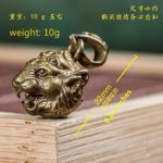 SmilePunk Solid Brass Tiger Head Pendant Key Chain Car Pendant Chinese Zodiac Signs