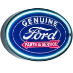 Officially Licensed Ford Genuine Parts & Service LED Sign, New Improved Now with 6′ Wall Plug Cord! LED Light Rope That Looks Like Neon, Wall Decor for Bar, Garage, or Man Cave