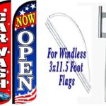 Car Wash Now Open King Windless Swooper Flag Sign Kit With Pole and Ground Spike – Pack of 2