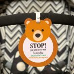 Bear-Stop,Please Look,Don’t Touch Baby Sign Tag (Girl Sign, Newborn, Baby Car Seat Tag, Baby Bed Tag,Stroller Tag, Carrycot Basket Tag,Baby Preemie No Touching Car Seat Sign Tag) W/Hanging Straps