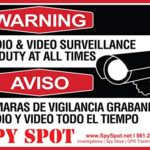 6 Pack Decal Self Adhesive Audio & Video Sign Vinyl Weatherproof Resistant CCTV Surveillance Stickers English/Spanish Security Logo
