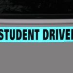 ONE Student Driver Magnet Vehicle Car Sign Reflective Magnetic Safety Blue