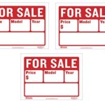 BAZIC 9″ X 12″ for Sale Sign for Car and Auto Sales (2-Line), Sold as 3 Pack