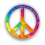 Magnet Peace Sign Graphic Tie Dye Magnetic vinyl bumper sticker sticks to any metal fridge, car, signs 5″