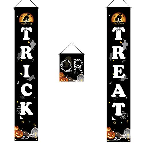 Halloween Decorations Outdoor-Trick or Treat Banner Halloween Hanging ...