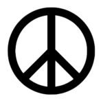 Peace Sign Symbol [Pick Any Color] Vinyl Transfer Sticker Decal for Laptop/Car/Truck/Window/Bumper (3in x 3in, Black)