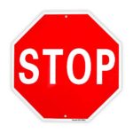 Stop Sign Street Slow Warning Reflective Signs 12″x 12″ 40 Mil Rust Free Aluminum Sign, UV Protected and Weatherproof