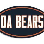 MAGNET 3×5 inch Oval DA BEARS Sticker – football bumper chicago fan ditka nfl love il i Magnetic vinyl bumper sticker sticks to any metal fridge, car, signs