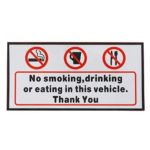 Voraca Vinyl Decal No Smoking Eating Drinking in This Vehicle Signs Sticker Car Van Bus