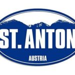 MAGNET 3×5 inch Blue Mountain Oval ST Anton Sticker (Snow ski Skiing Resort) Magnetic vinyl bumper sticker sticks to any metal fridge, car, signs