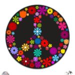 GT Graphics Peace Sign Flowers – Vinyl Sticker Waterproof Decal