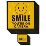 Best Paper Greetings Security Camera Stickers – 12-Pack Video Surveillance Sings, Smile You’re On Camera Warning Stickers for Home and Business Security Camera, Yellow, 2 Sizes