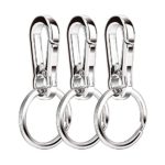 Sunmns Metal Carabiner Clip Keyring Keychain Key Ring Chain Holder Organizer for Car/Key Finder, 3 Pack