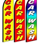 Car Wash Carwash King Swooper Feather Flag Sign- Pack of 3 (Hardware Not Included)