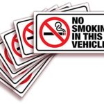 iSYFIX No Smoking Sign Sticker for Vehicles & Cars – 6 Pack 3×1.5 inch – Premium Self-Adhesive Vinyl, Laminated Ultimate UV, Weather, Scratch, Water Fade Resistance, Indoor & Outdoor