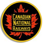 MAGNET 4×4 inch Round CANADIAN NATIONAL RAILWAYS Railroad Logo Sticker – train line rr Magnetic vinyl bumper sticker sticks to any metal fridge, car, signs