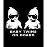 Baby Twins On Board Baby Carlos Funny Decal Vinyl Sticker|Cars Trucks Vans Walls Laptop| White |7 x 5.5 in|CCI1181