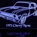 1972 Nova 13″ Acrylic Lighted Edge Lit LED Sign / Light Up Plaque 72 VVD1