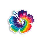 Tie Dye Hibiscus Flower Sticker Vinyl 70’s Peace Love Decal for Cup Cooler Car Window Bumper