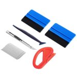 Car Vinyl Wrap Tool Kit, Window Tint Kit Auto Window Tint Installation Tool Kit, 6 in 1 with Mini Squeegee, Felt Squeegee, Film Cutter, Utility Knife& 10PCS Blades