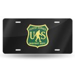 WUZZZZ US Forest Service Bigfoot Dept License Plate Front License Sign Car Tag Decorative Metal Plate