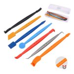 FOSHIO Car Vinyl Wrap Tool Kit 7 in 1 Flexible Magnetic Micro Stick Squeegee Curves Slot Tint Tool Kit with 14 Working Angles Fit for Installing All Contour Vehicle Wraps & Auto Stickers
