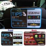 2 Pcs Of Uber Lyft Tip Signs Rideshare Accessories Rating Signs For Car, Large 9″ x 6″ Backseat Headrest Hanging Display Card,Rideshare Tip Sign
