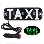 Welugnal Taxi Green LED Sign Decor, Taxi Flashing Hook on Car Window with DC12V Car Charger Inverter