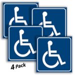 iSYFIX Handicap Signs Stickers Decal Symbol – 4 Pack, 6×6 inch – ADA Compliant – Disable Wheelchair Sign, Disability Sticker, Premium Self-Adhesive Vinyl, Laminated, Indoor & Outdoor
